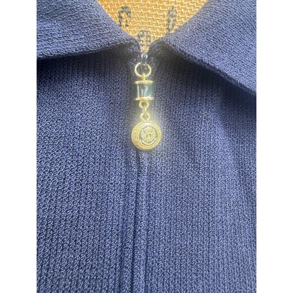 ST JOHN BASIC SANTANA KNIT NAVY KNIT JACKET SIZE 10 (JO100 - Picture 2 of 6